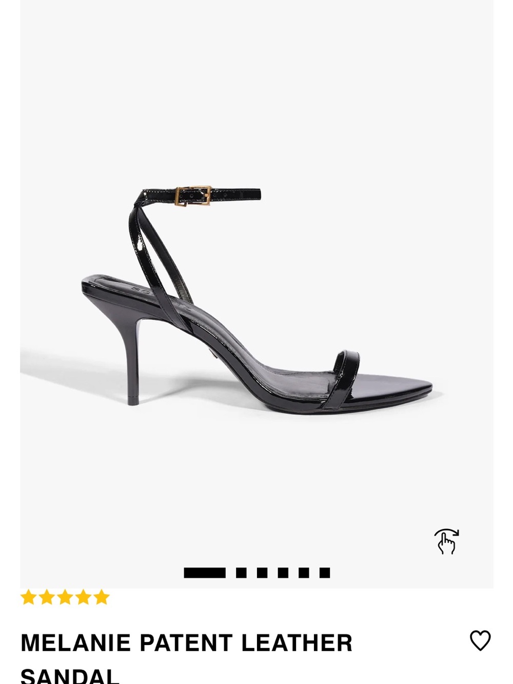Patent Leather Ankle-Strap Stiletto Sandal - Black